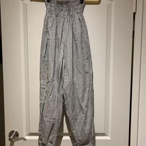 Issey Miyake Plantation striped cotton harem pants